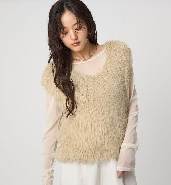 UNITED ARROWS green label relaxing「フェザー ノースリーブ プルオーバー  -ウォッシャブル-」|ベスト・ジレ|