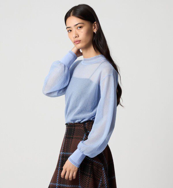 EMMEL REFINES「＜EMMEL REFINES＞EM シアー ライン ニット プルオーバー」|ニット・セーター|