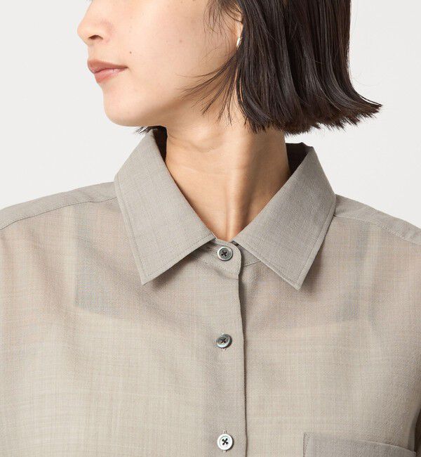 UNITED ARROWS green label relaxing「［size SHORTあり］ウール混ボイル シャツ -ウォッシャブル-」|シャツ・ブラウス|