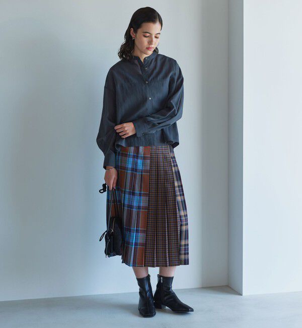 UNITED ARROWS green label relaxing「ソモウライク シアー バンドカラー シャツ」|シャツ・ブラウス|