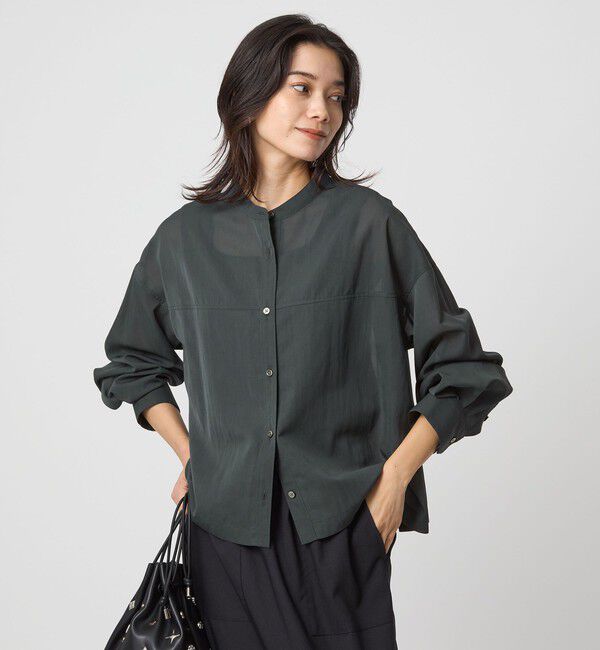UNITED ARROWS green label relaxing「ソモウライク シアー バンドカラー シャツ」|シャツ・ブラウス|