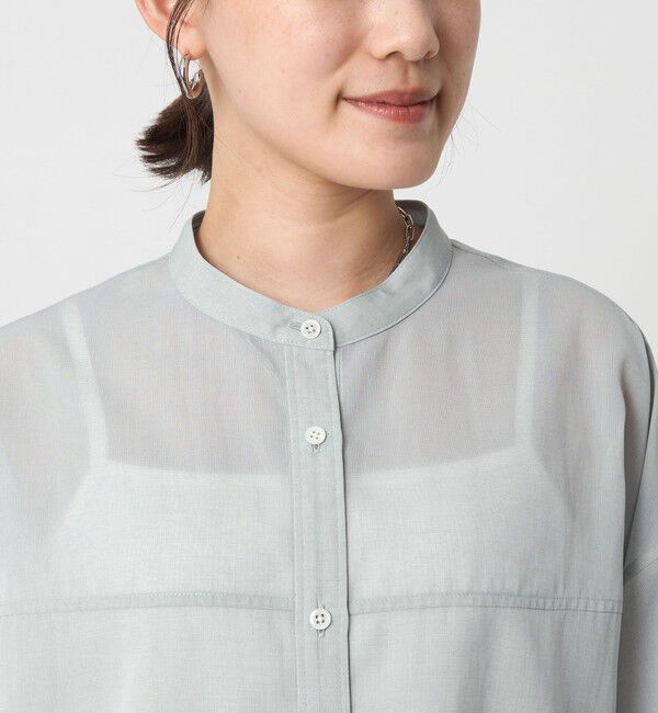 UNITED ARROWS green label relaxing「ソモウライク シアー バンドカラー シャツ」|シャツ・ブラウス|