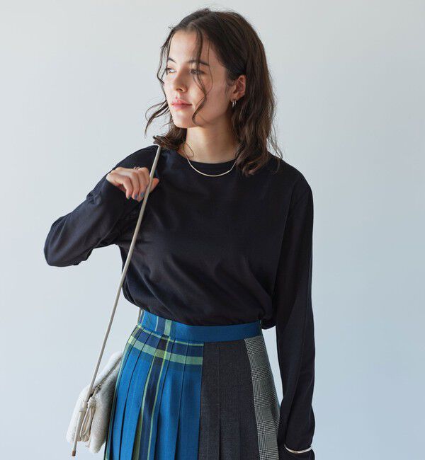 UNITED ARROWS green label relaxing「シアー ロングスリーブ Tシャツ」|Tシャツ・カットソー|BLACK