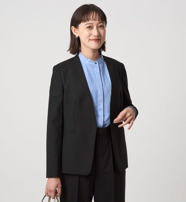 UNITED ARROWS green label relaxing「カチリラ ノーラペル ジャケット  -ウォッシャブル・ストレッチ-」|ノーカラージャケット|