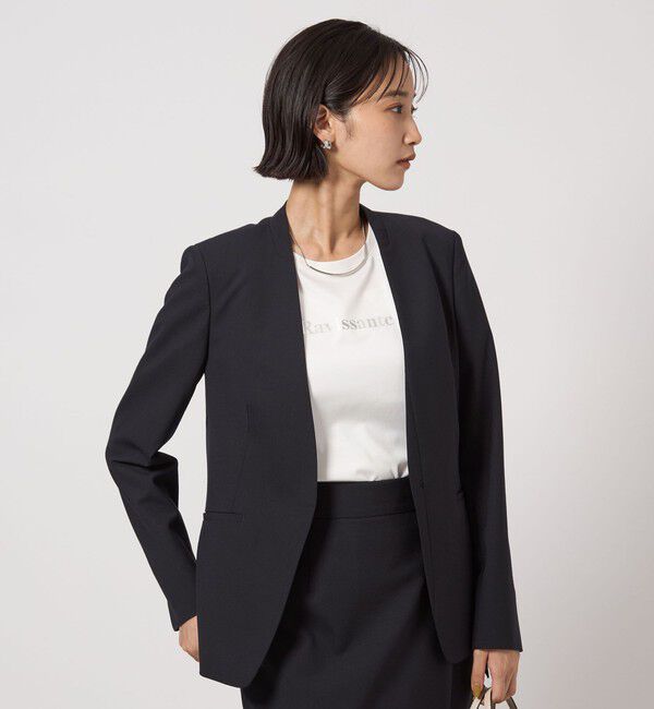 UNITED ARROWS green label relaxing「カチリラ ノーラペル ジャケット  -ウォッシャブル・ストレッチ-」|ノーカラージャケット|