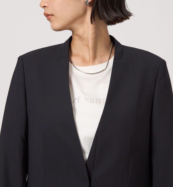 UNITED ARROWS green label relaxing「カチリラ ノーラペル ジャケット  -ウォッシャブル・ストレッチ-」|ノーカラージャケット|