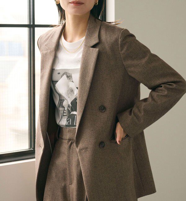 UNITED ARROWS green label relaxing「ホームスパン ダブル ジャケット ストレッチ」|テーラードジャケット|