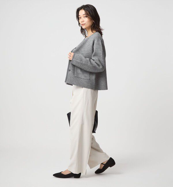 UNITED ARROWS green label relaxing「パイピング ノーカラー ニット カーディガン -ウォッシャブル-」|カーディガン|