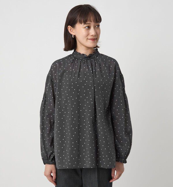 UNITED ARROWS green label relaxing「シアー 襟フリル ブラウス」|シャツ・ブラウス|