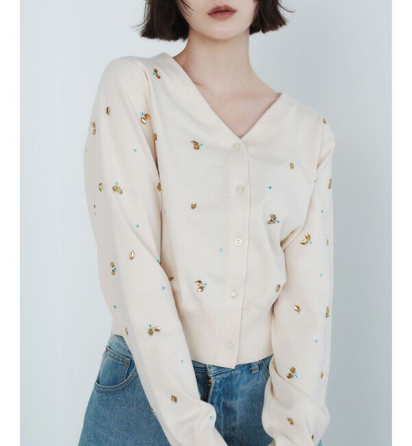 EMMEL REFINES「＜EMMEL REFINES＞EM ビジュー 2WAY カーディガン」|カーディガン|NATURAL