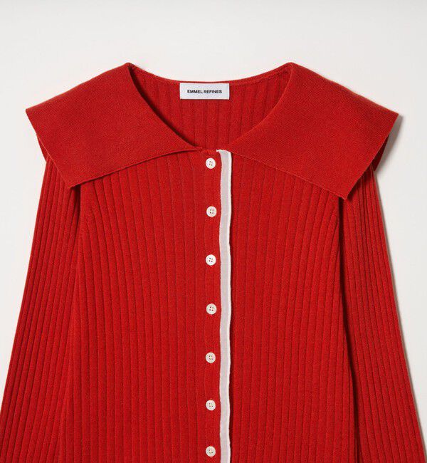 EMMEL REFINES「＜EMMEL REFINES＞EM レイヤーリブ ボタン ニット」|ニット・セーター|