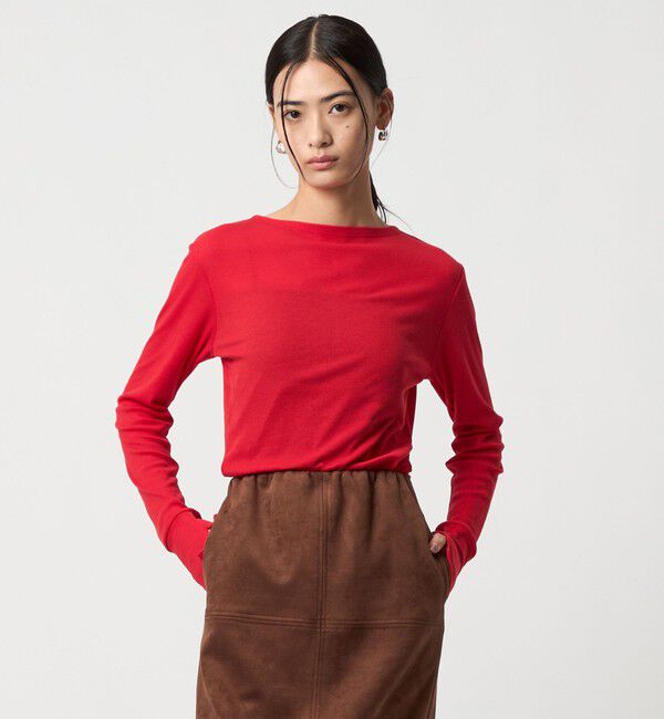 EMMEL REFINES「＜EMMEL REFINES＞EM テレコ ボートネック ロングスリーブ カットソー」|Tシャツ・カットソー|