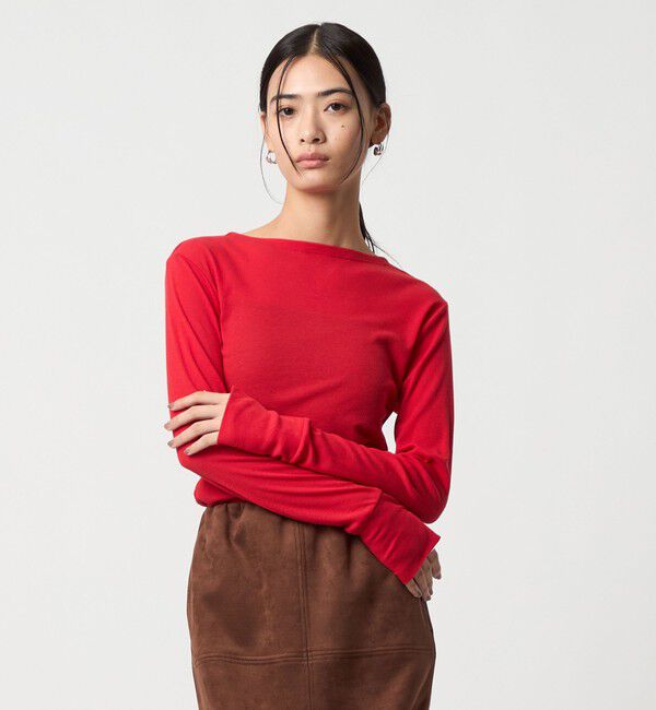 EMMEL REFINES「＜EMMEL REFINES＞EM テレコ ボートネック ロングスリーブ カットソー」|Tシャツ・カットソー|
