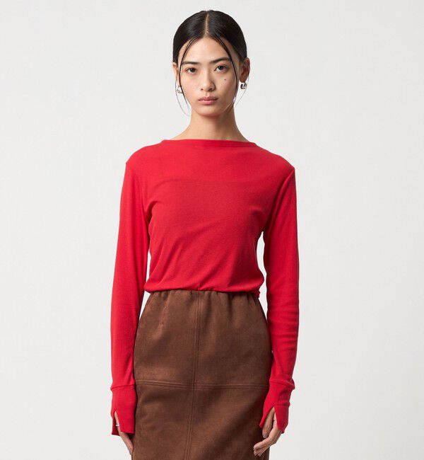 EMMEL REFINES「＜EMMEL REFINES＞EM テレコ ボートネック ロングスリーブ カットソー」|Tシャツ・カットソー|