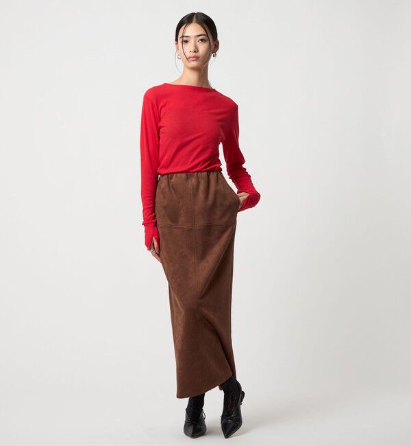 EMMEL REFINES「＜EMMEL REFINES＞EM テレコ ボートネック ロングスリーブ カットソー」|Tシャツ・カットソー|