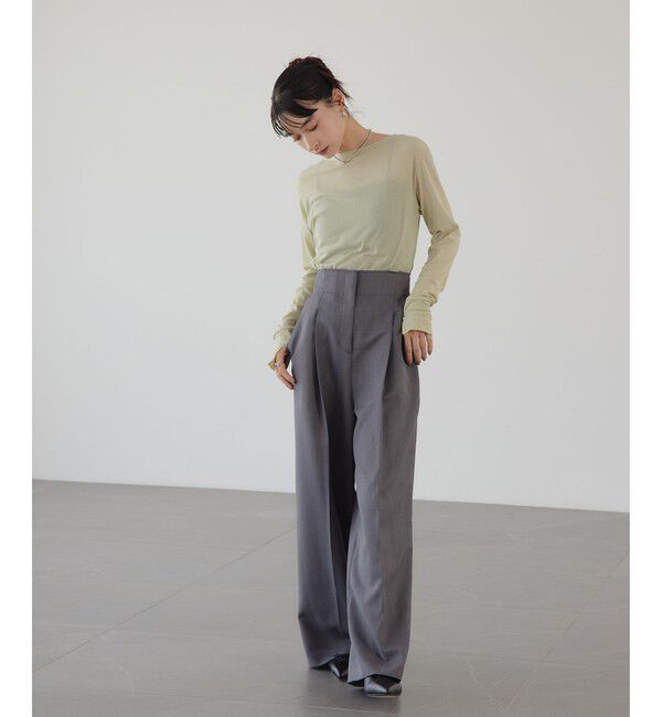 EMMEL REFINES「＜EMMEL REFINES＞EM テレコ ボートネック ロングスリーブ カットソー」|Tシャツ・カットソー|