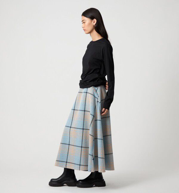 EMMEL REFINES「＜EMMEL REFINES＞EM ツィードライク チェック フレアスカート」|スカート|