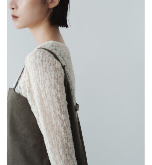 EMMEL REFINES「＜EMMEL REFINES＞EM カットレース クルーネック ロングスリーブ」|Tシャツ・カットソー|OFF WHITE