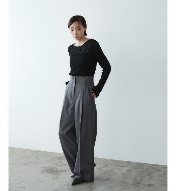 EMMEL REFINES「＜EMMEL REFINES＞EM カットレース クルーネック ロングスリーブ」|Tシャツ・カットソー|