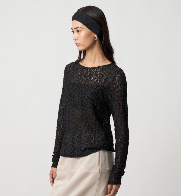 EMMEL REFINES「＜EMMEL REFINES＞EM カットレース クルーネック ロングスリーブ」|Tシャツ・カットソー|