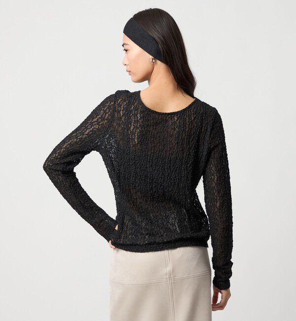 EMMEL REFINES「＜EMMEL REFINES＞EM カットレース クルーネック ロングスリーブ」|Tシャツ・カットソー|
