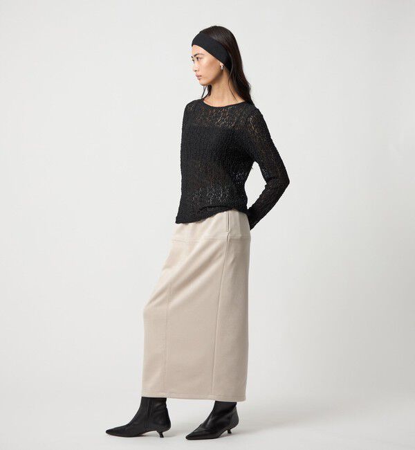 EMMEL REFINES「＜EMMEL REFINES＞EM カットレース クルーネック ロングスリーブ」|Tシャツ・カットソー|