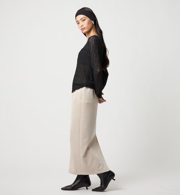 EMMEL REFINES「＜EMMEL REFINES＞EM スウェードライク ステッチ Iラインスカート」|スカート|