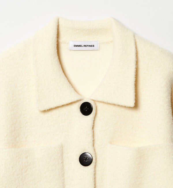 EMMEL REFINES「＜EMMEL REFINES＞EM セッケツ フェザーヤーン エリツキ カーディガン」|カーディガン|