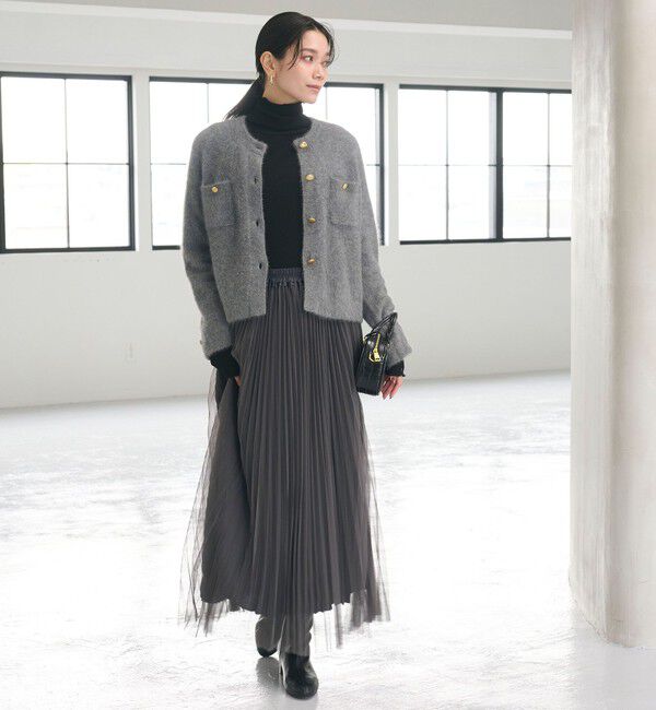 UNITED ARROWS green label relaxing「［size SHORT/TALLあり］2WAY チュール プリーツ スカート」|フレア|