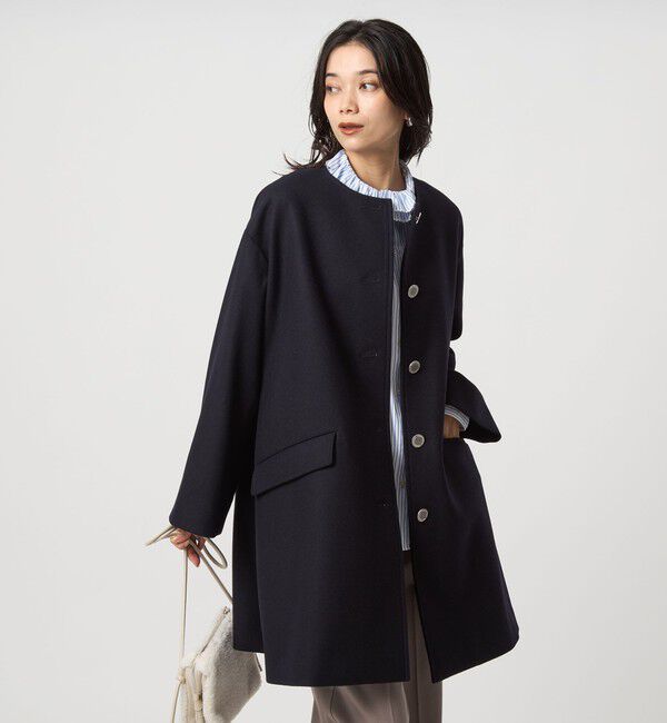 UNITED ARROWS green label relaxing「【別注】＜Traditional Weatherwear＞LINTON ノーカラー コート」|ノーカラーコート|