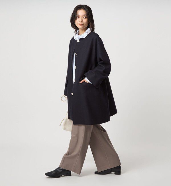 UNITED ARROWS green label relaxing「【別注】＜Traditional Weatherwear＞LINTON ノーカラー コート」|ノーカラーコート|