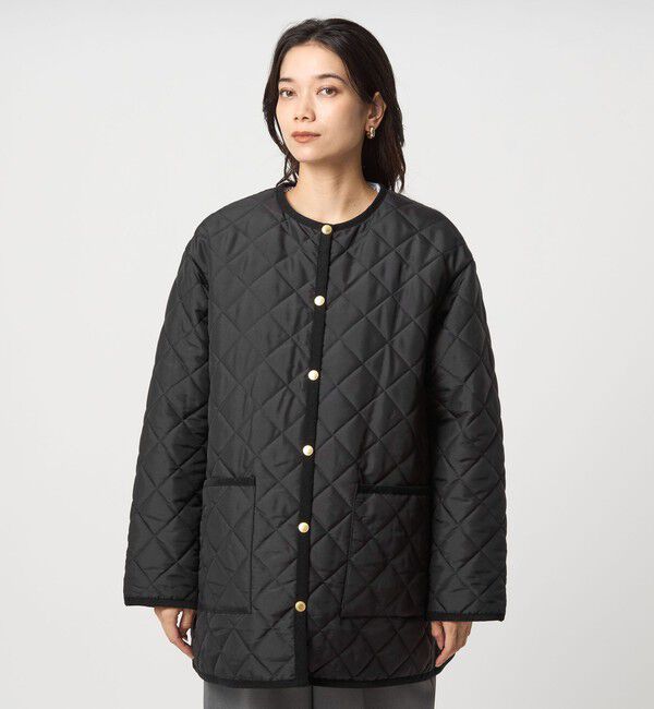UNITED ARROWS green label relaxing「【別注】＜Traditional Weatherwear＞ARKLEY Aライン  キルティング  ミドル  コート」|ノーカラーコート|