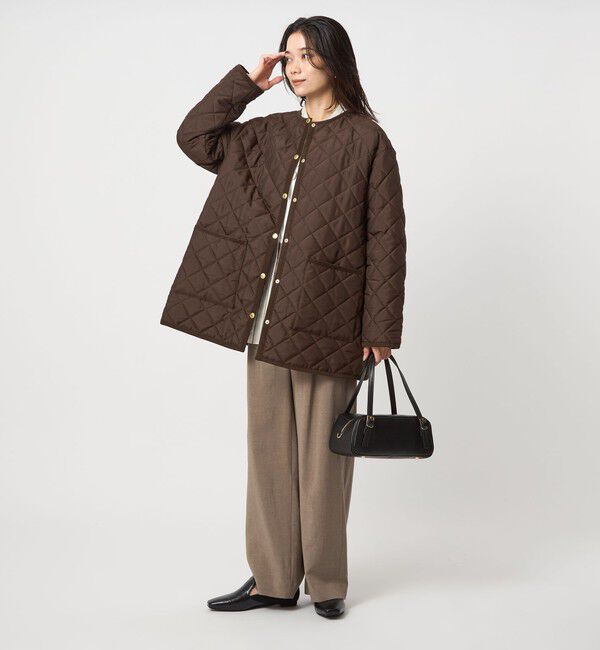 UNITED ARROWS green label relaxing「【別注】＜Traditional Weatherwear＞ARKLEY Aライン  キルティング  ミドル  コート」|ノーカラーコート|