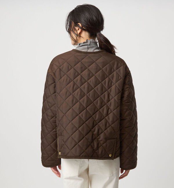 UNITED ARROWS green label relaxing「【別注】＜Traditional Weatherwear＞ARKLEY Aライン キルティング ショート コート」|ノーカラーコート|