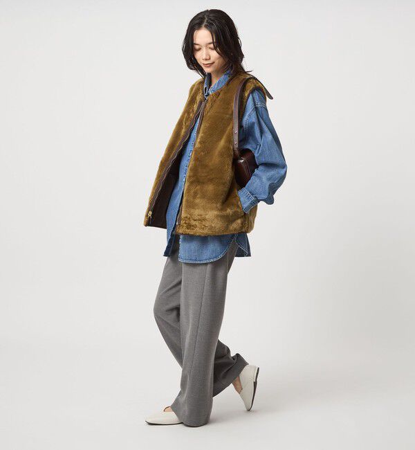 UNITED ARROWS green label relaxing「【別注】＜Barbour＞コーデュロイ&times;フェイクファー リバーシブル ベスト」|ベスト・ジレ|