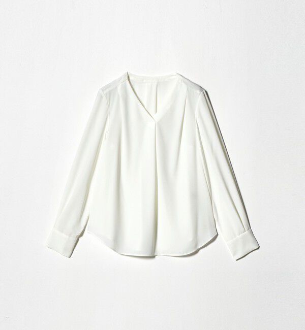 UNITED ARROWS green label relaxing「肩タック Vネック ブラウス マシンウォッシャブル UVカット」|シャツ・ブラウス|