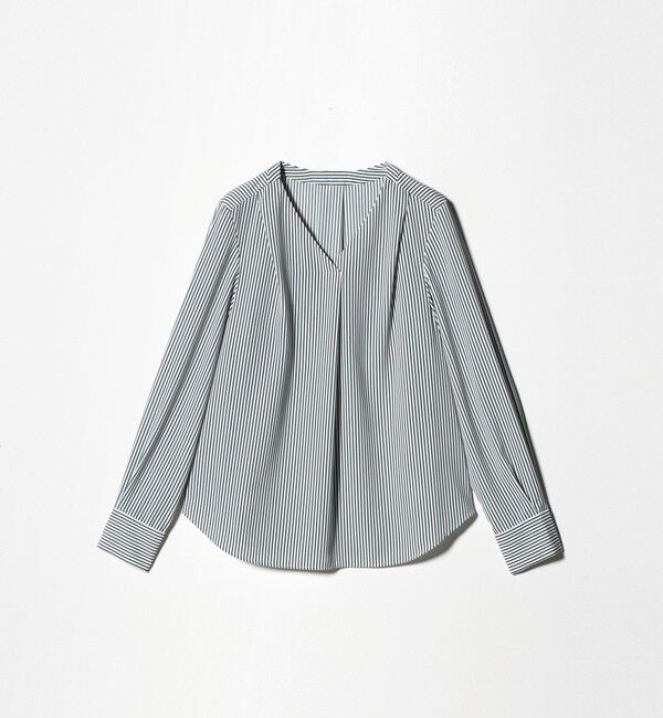 UNITED ARROWS green label relaxing「肩タック Vネック ブラウス マシンウォッシャブル UVカット」|シャツ・ブラウス|