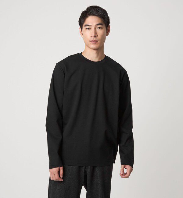 UNITED ARROWS green label relaxing「オーガニック コットン ポンチ クルーネック Tシャツ」|Tシャツ・カットソー|BLACK