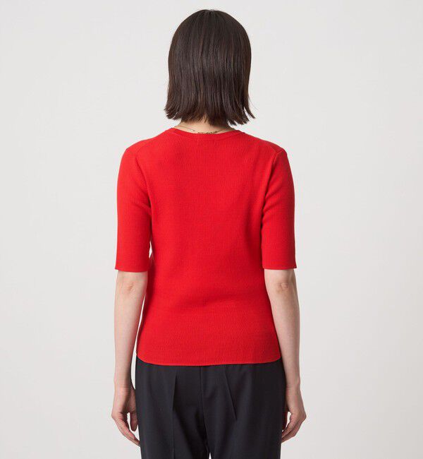 UNITED ARROWS green label relaxing「＜1_OF MINE＞リブ クルーネック 5分袖 ニット プルオーバー」|ニット・セーター|