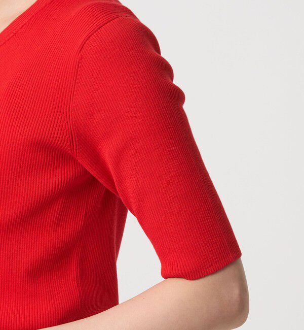 UNITED ARROWS green label relaxing「＜1_OF MINE＞リブ クルーネック 5分袖 ニット プルオーバー」|ニット・セーター|