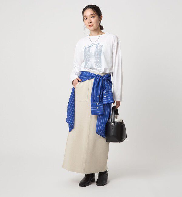 UNITED ARROWS green label relaxing「【WEB限定】＜at ease＞ダブルフェイス タイト スカート」|タイト|