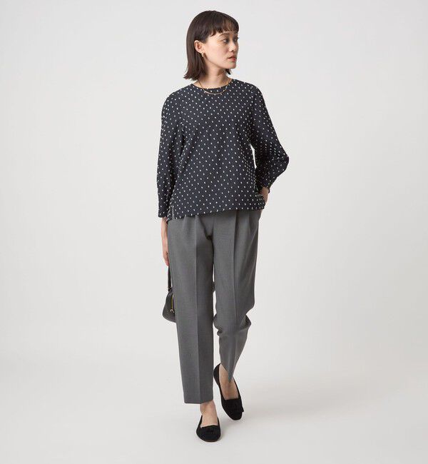 UNITED ARROWS green label relaxing「［size SHORT/TALLあり］ダブルクロス テーパード パンツ ウォッシャブル ストレッチ」|スラックス|