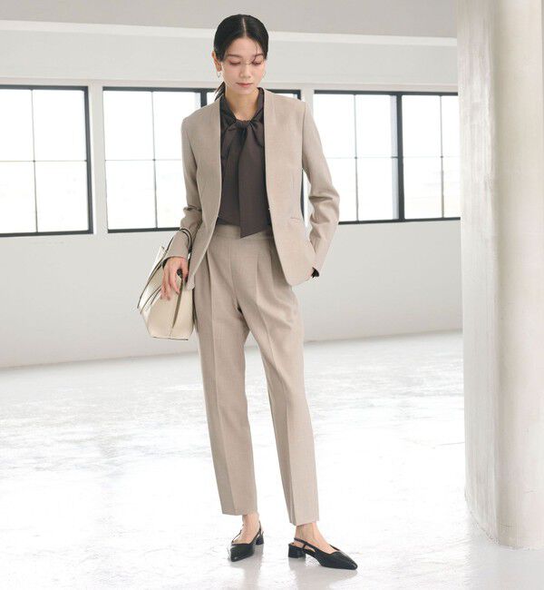 UNITED ARROWS green label relaxing「［size SHORT/TALLあり］ダブルクロス テーパード パンツ ウォッシャブル ストレッチ」|スラックス|