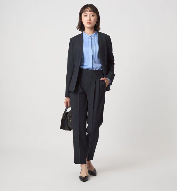 UNITED ARROWS green label relaxing「［size SHORT/TALLあり］ダブルクロス テーパード パンツ ウォッシャブル ストレッチ」|スラックス|