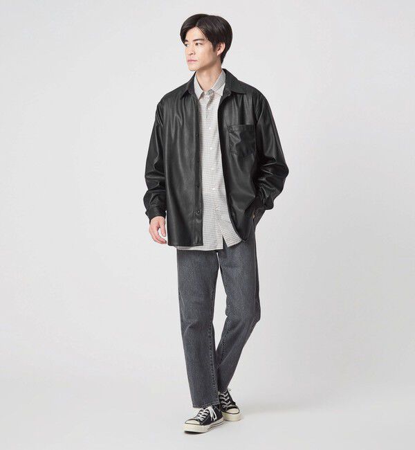 UNITED ARROWS green label relaxing「レザーライク ジャストルーズ シャツ」|シャツ・ブラウス|