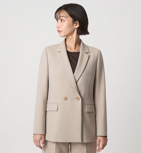 UNITED ARROWS green label relaxing「ダブルクロス ダブル ジャケット ウォッシャブル ストレッチ」|テーラードジャケット|