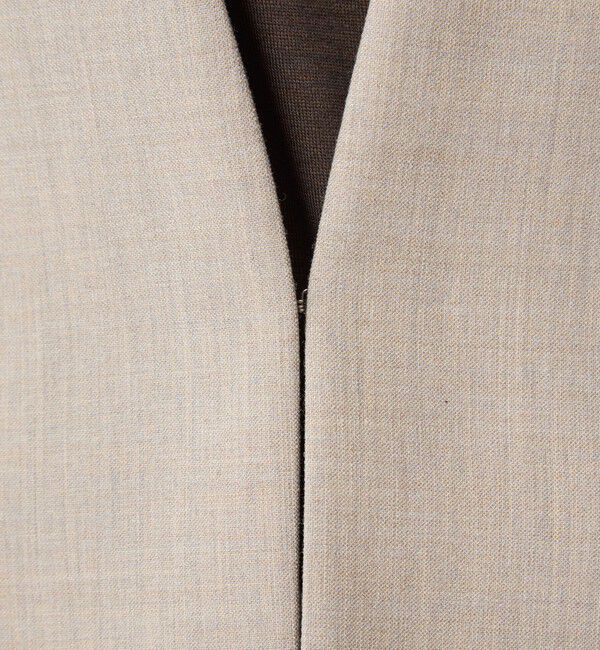 UNITED ARROWS green label relaxing「ダブルクロス ノーラペル ジャケット ウォッシャブル ストレッチ」|ノーカラージャケット|