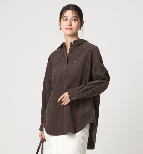 UNITED ARROWS green label relaxing「ライトコール シャツ」|シャツ・ブラウス|DK.GRAY