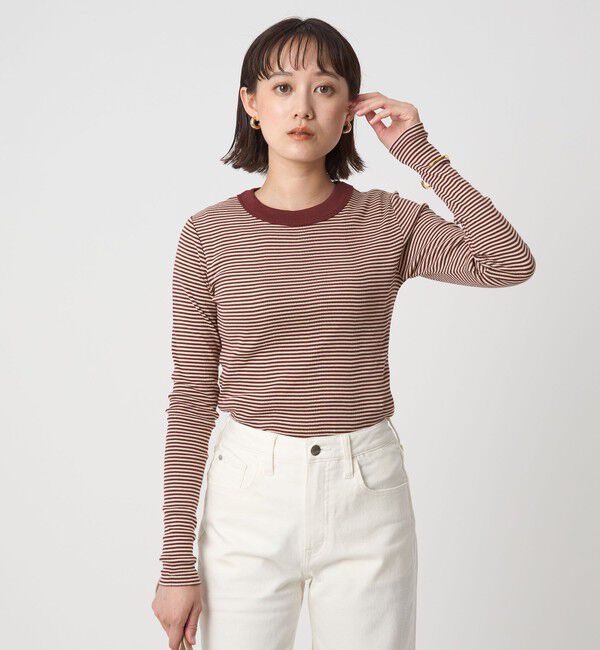 UNITED ARROWS green label relaxing「【別注】＜Robert P. Miller＞ボーダー ロングスリーブ Tシャツ」|Tシャツ・カットソー|WINE