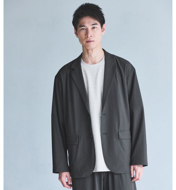 UNITED ARROWS green label relaxing「FREELITCH カジュアル 2B ジャケット -ストレッチ-」|テーラードジャケット|DK.GRAY